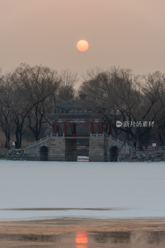 北京 颐和园雪景 北京古建雪景