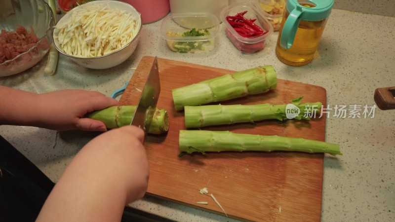 切莴笋清洗莴笋健康食材