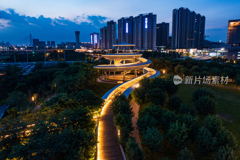 佛山三山新城文翰湖公园夜景