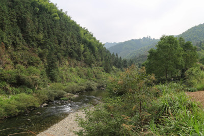 山间溪流 山间小河 溪流 乡村 远山