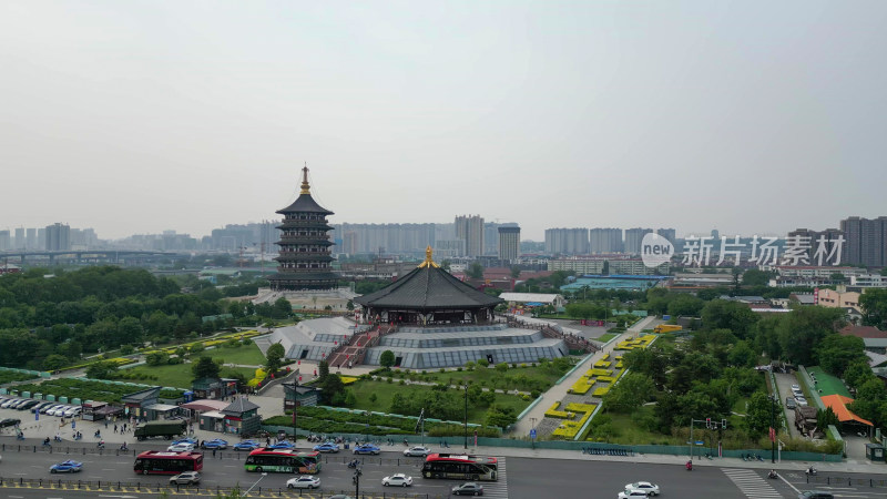 航拍河南洛阳明堂天堂景区