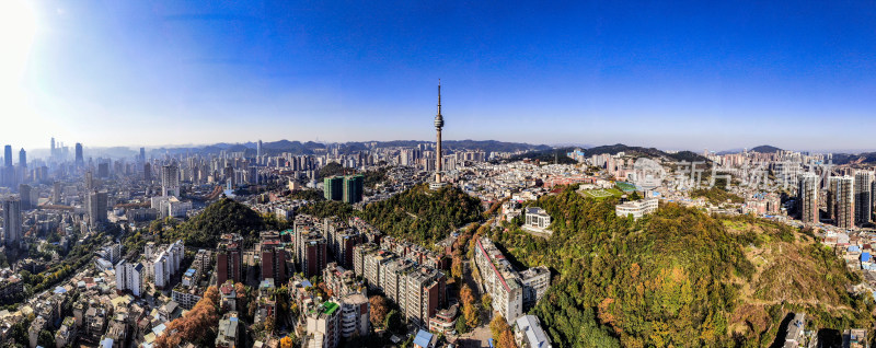 贵州贵阳城市风光航拍全景图