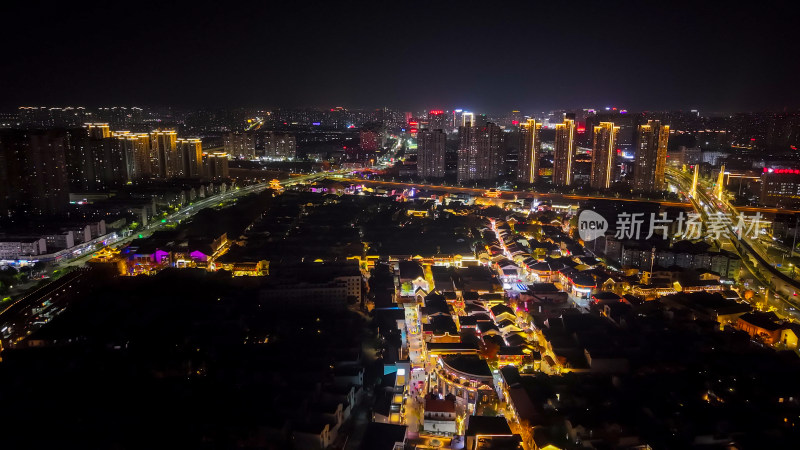 安徽芜湖城市夜景灯光航拍