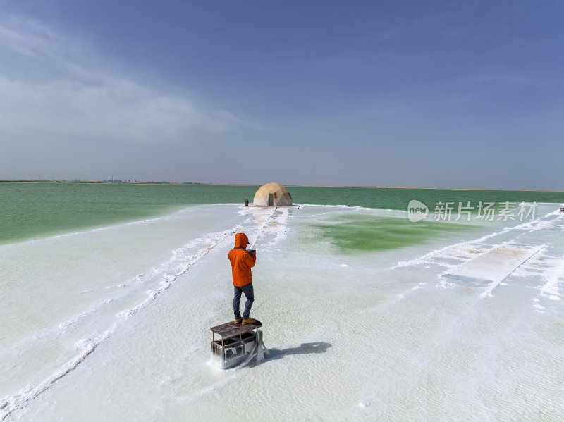 青海海西州大柴旦翡翠湖网红高空航拍