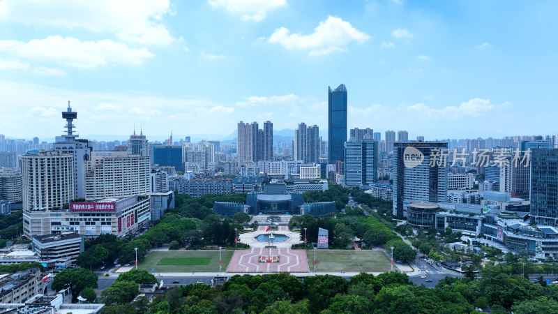 福州五一广场照片航拍福建大剧院于山堂风景