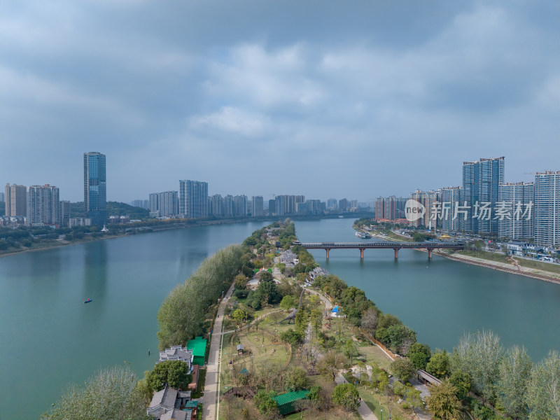 湖南衡阳东洲岛衡阳湘江风光