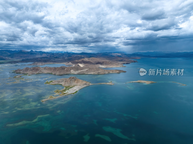 西藏阿里地区狮泉河班公措高空航拍