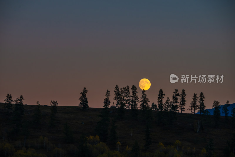 新疆夜晚的月亮