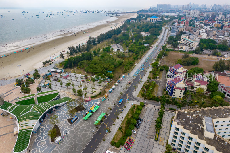 北海银滩风景区航拍摄影图