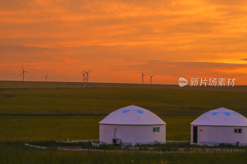 草原夕阳落日