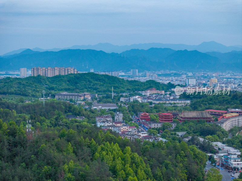 航拍浙江省台州市天台县城市风光