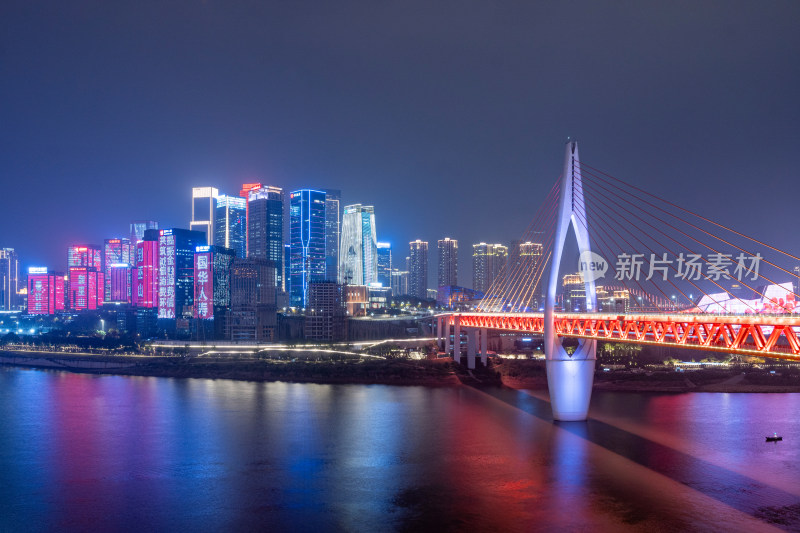 重庆千厮门大桥城市夜景