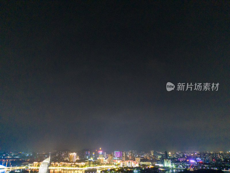 鄂州城市夜景灯光航拍图