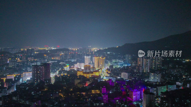 四川达州夜景达州大景航拍