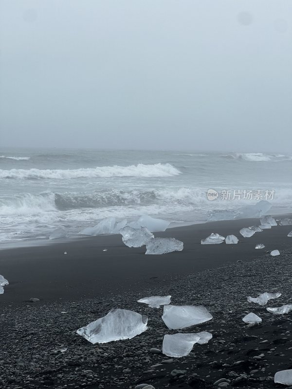 冰岛 黑沙滩 钻石沙滩