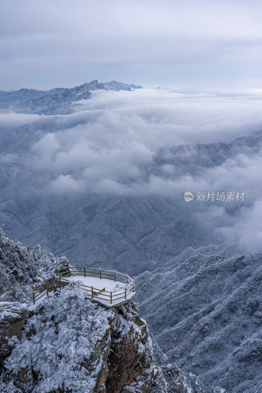 山川大雪云海大气航拍