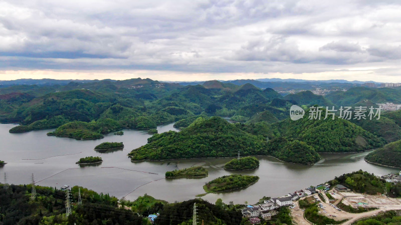 贵阳阿哈湖4A景区航拍