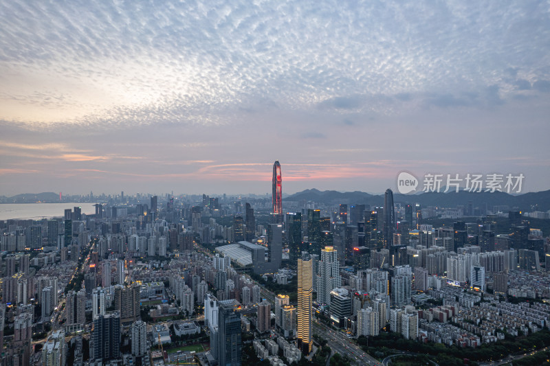 深圳市福田中心区夜景航拍