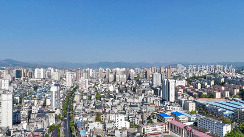 航拍陕西安康大景安康建设