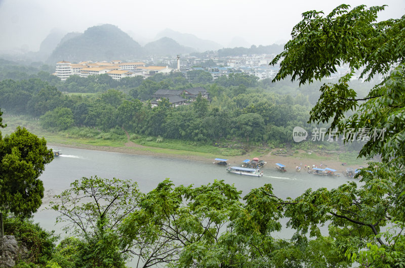 广西桂林漓江 漓江风光 漓江竹筏山水画卷