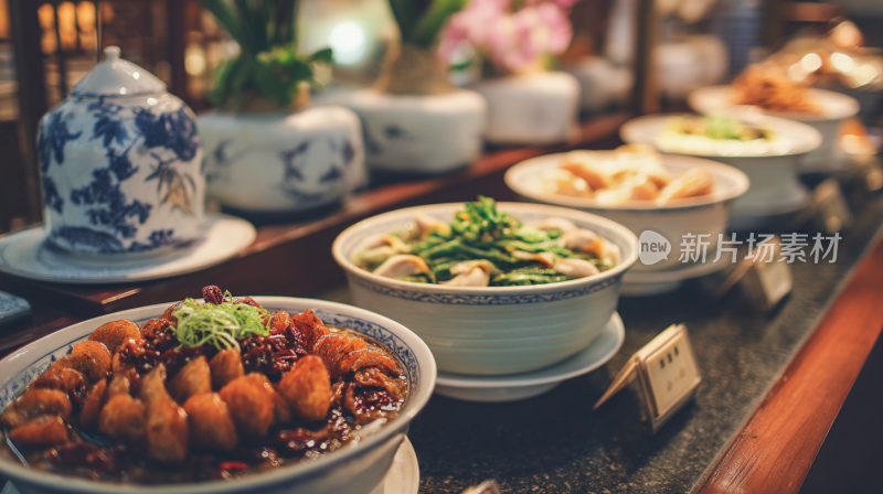 中式餐厅美食陈列