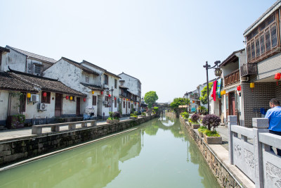 绍兴柯桥区渚镇花溪老街风景