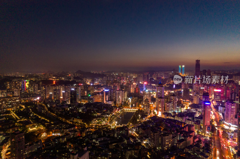 贵阳城市夜景灯光航拍摄影图