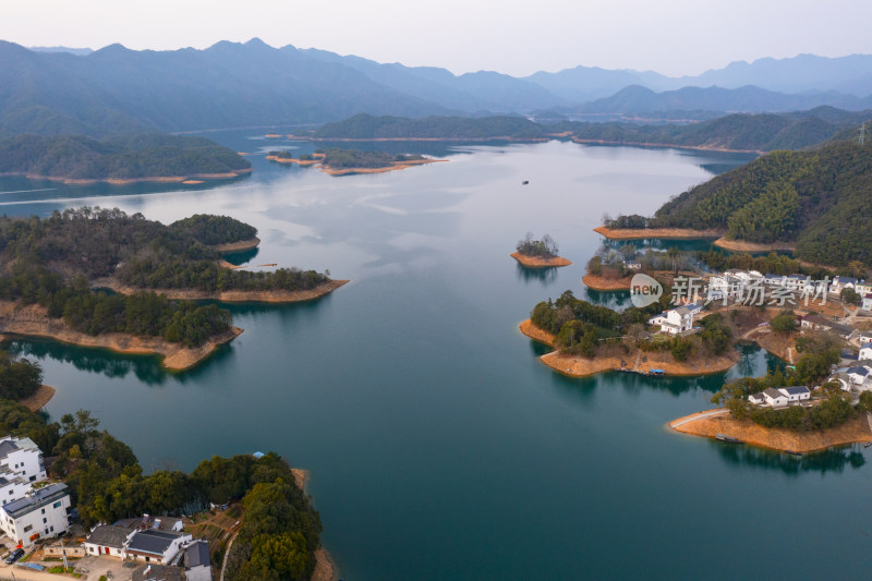 安徽太平湖秀湖村航拍风光