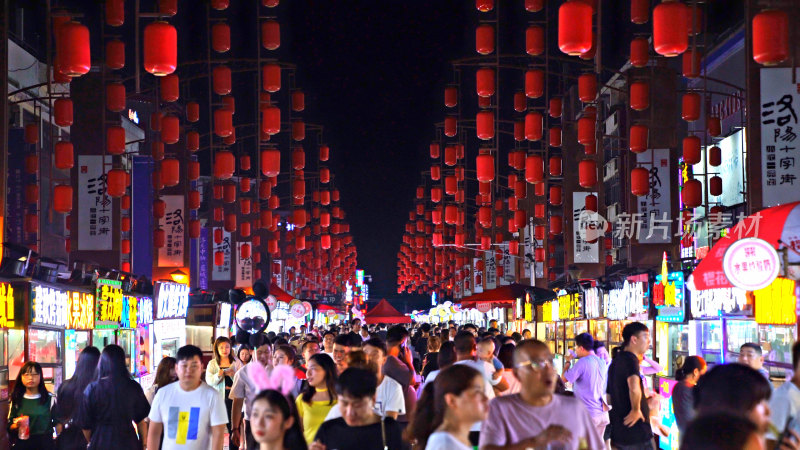 洛阳十字街美食街夜市