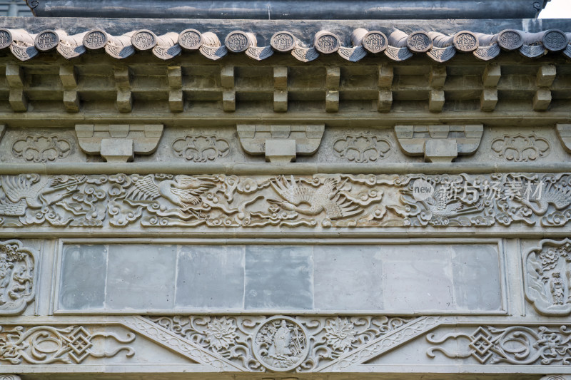 夏季白天苏州张家港河南禅寺牌坊