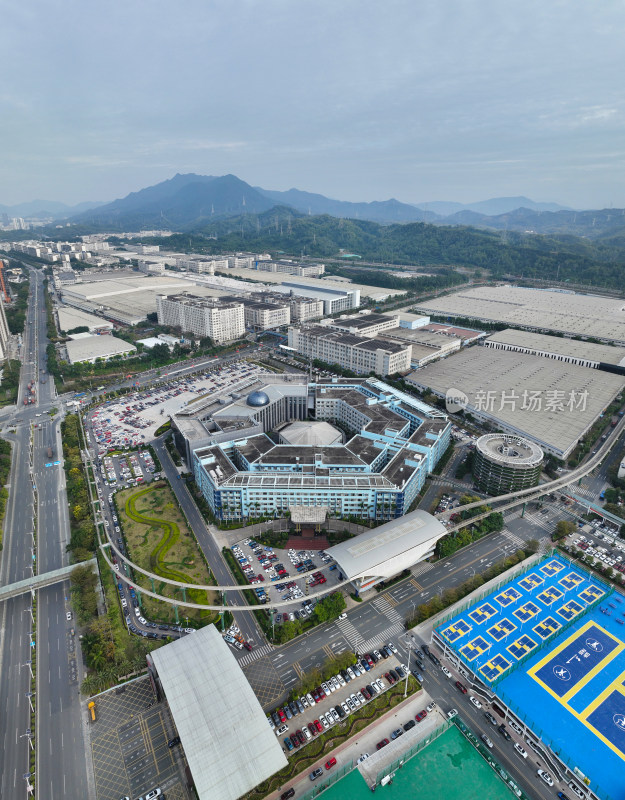 广东省深圳市坪山区比亚迪汽车总部航拍