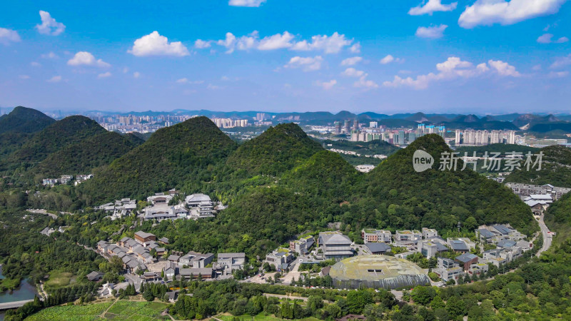 贵阳花溪十里河滩风景区航拍