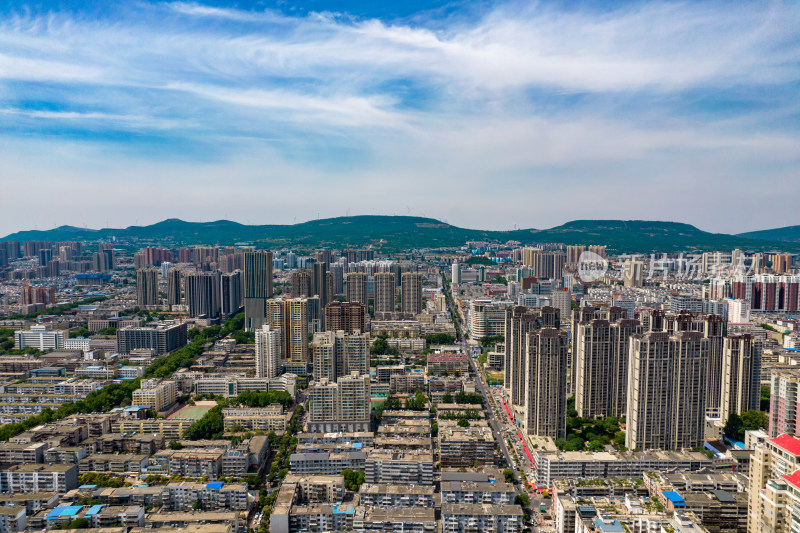 河南平顶山城市大景航拍图