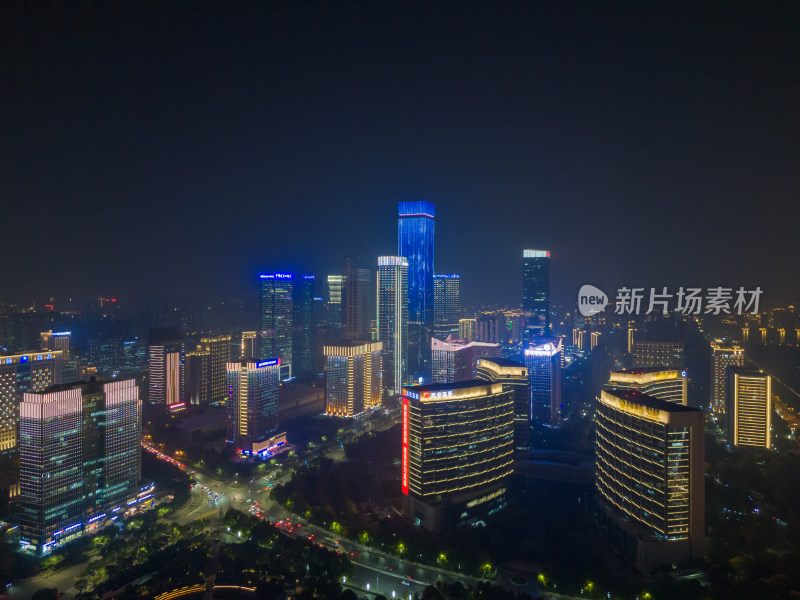 陕西西安高新区夜景西安cbd夜景