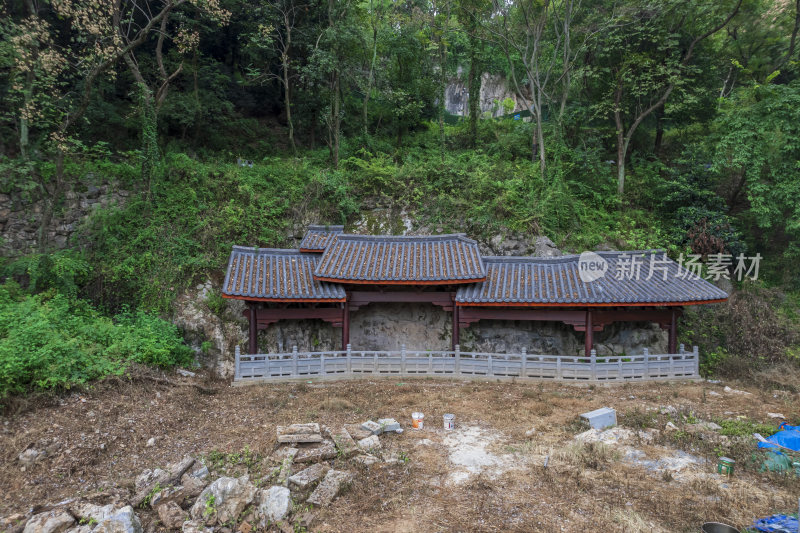 航拍杭州凤凰山圣果寺遗址