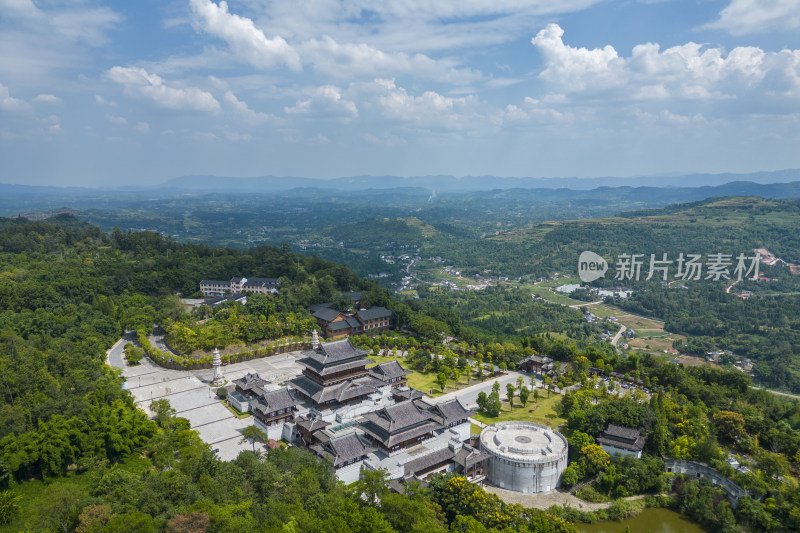 重庆市大足区宝顶山石刻景区航拍