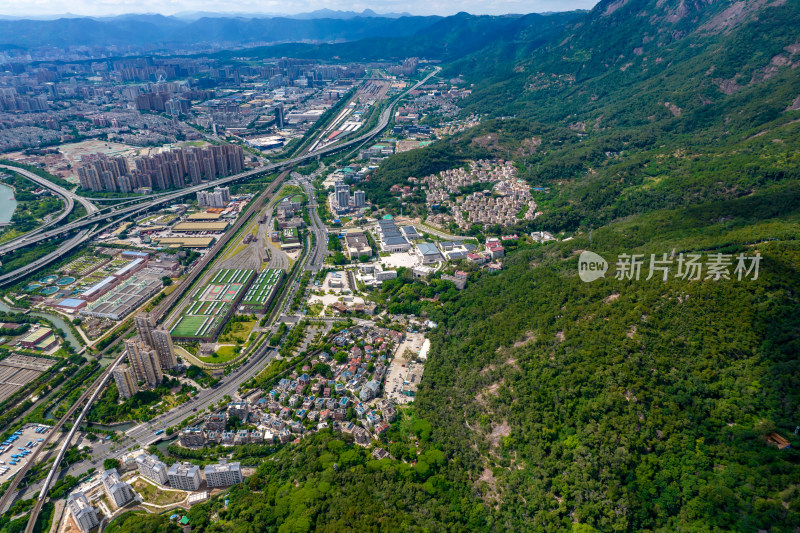 福建福州城市风光闽江鼓山蓝天白云航拍