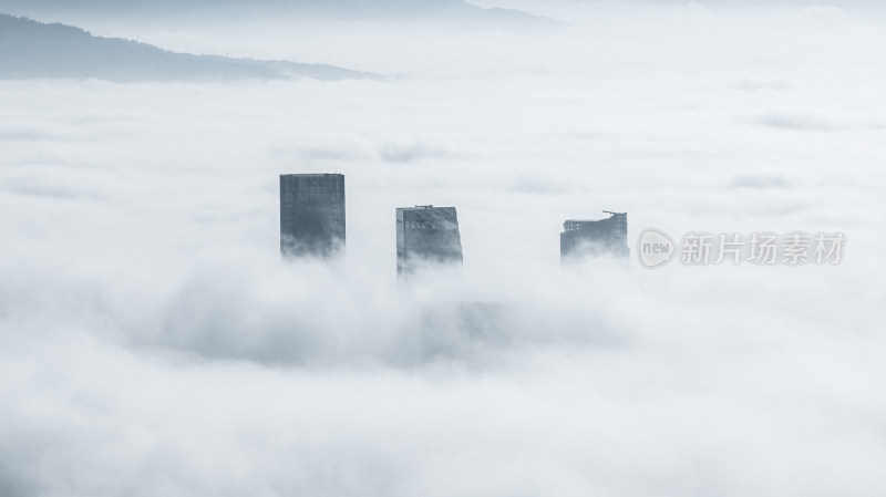 福州城市平流雾云海仙境