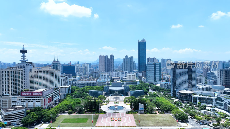 福州五一广场照片航拍福建大剧院于山堂风景