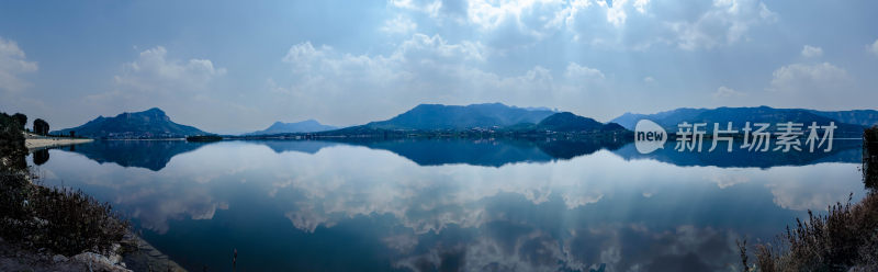 全景风光碧湖青山景