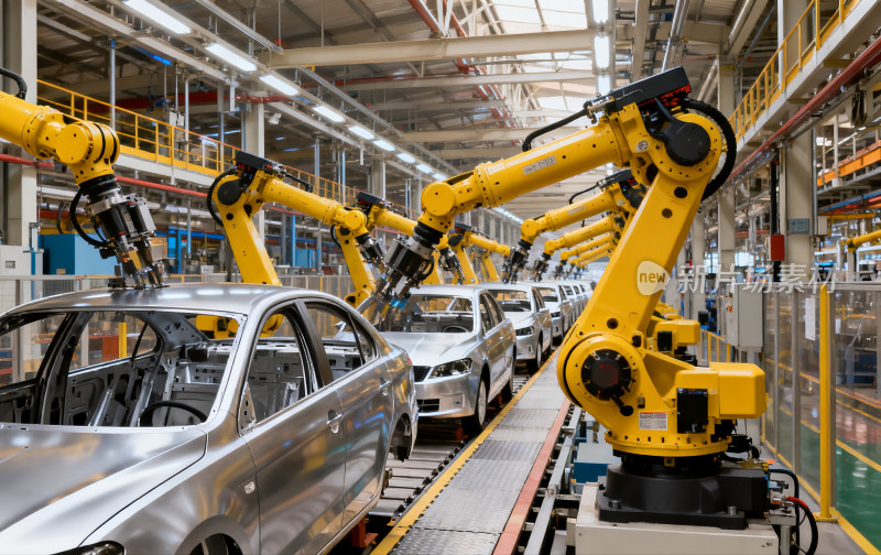 汽车工厂机器人自动化生产线