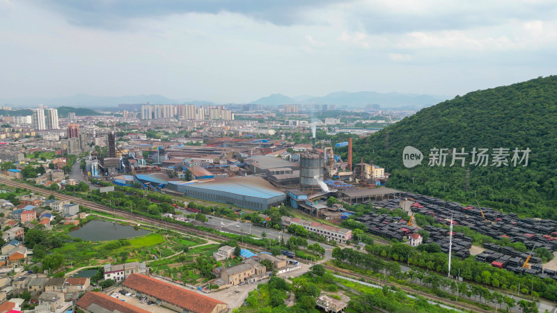 航拍湖北黄石下陆区城市风光