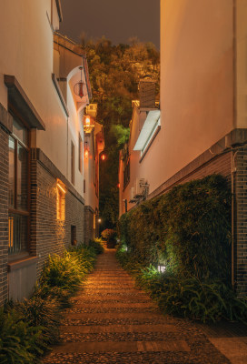 柳州窑埠古镇夜间街景