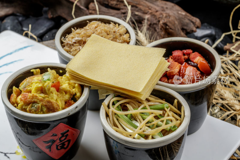 传统晋菜豆面煎饼四大缸