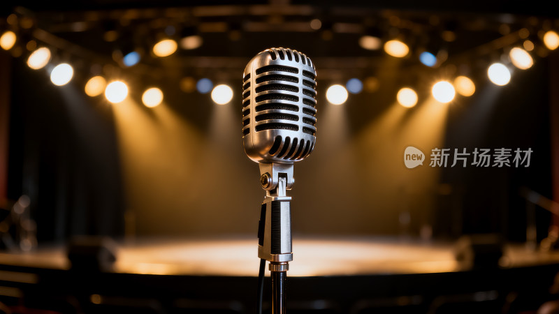 舞台上的复古麦克风