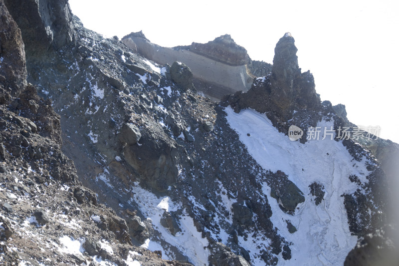 冬季长白山积雪山峰