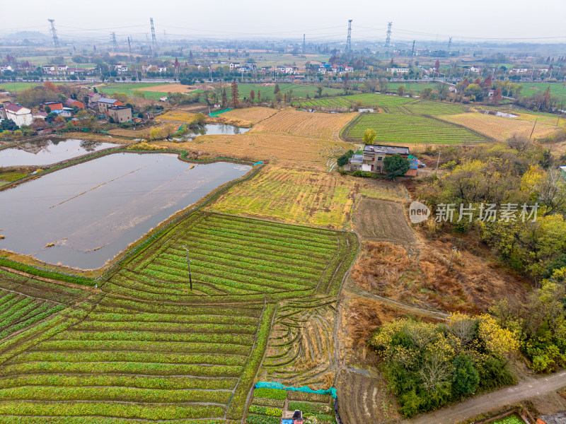 乡村田园航拍全景