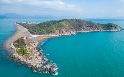 海南三亚西岛牛王岭海洋岛屿风景