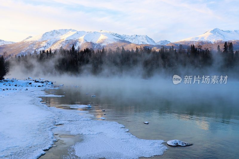 新疆喀纳斯/冬季雪景/早晨/人间仙境