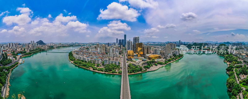 航拍广西柳州柳江城市全景